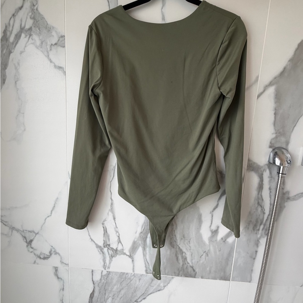 Nuuds Olive Long Sleeve Women's Bodysuit